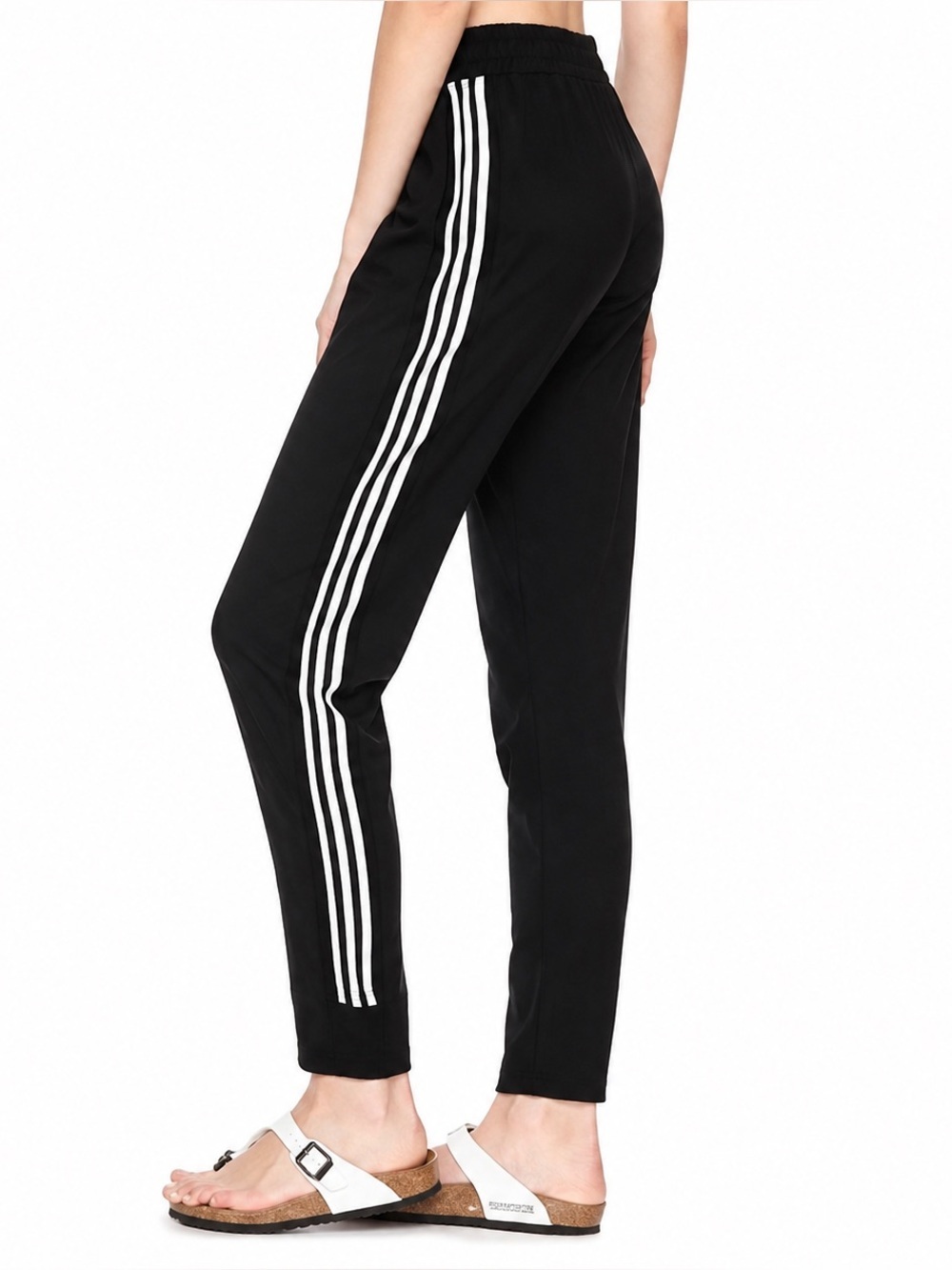 Sundry black jogger pants with white stripes on side 2 - Picture 2 of 10